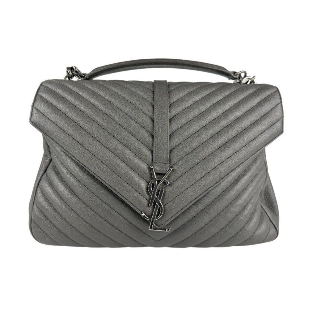 Saint Laurent 2way Shoulder Bag college leather metal gray